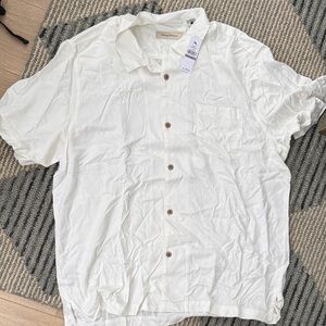 Tommy Bahama Cream Short-Sleeve Linen Button-Down Shirt